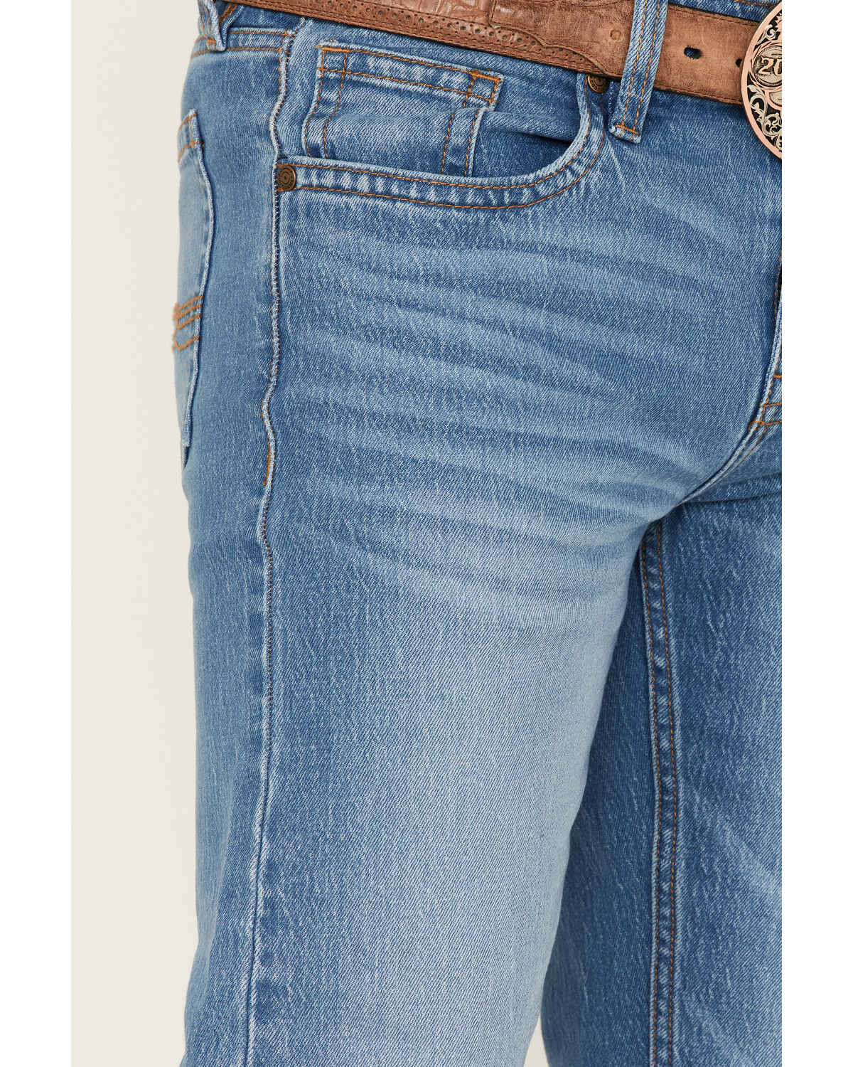 Image #2 - Cody James Men's Yeehaw Light Wash Stackable Straight Jeans, Light Wash, hi-res