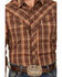 Image #3 - Roper Men's Plaid Print Embroidered Long Sleeve Snap Western Shirt, Brown, hi-res