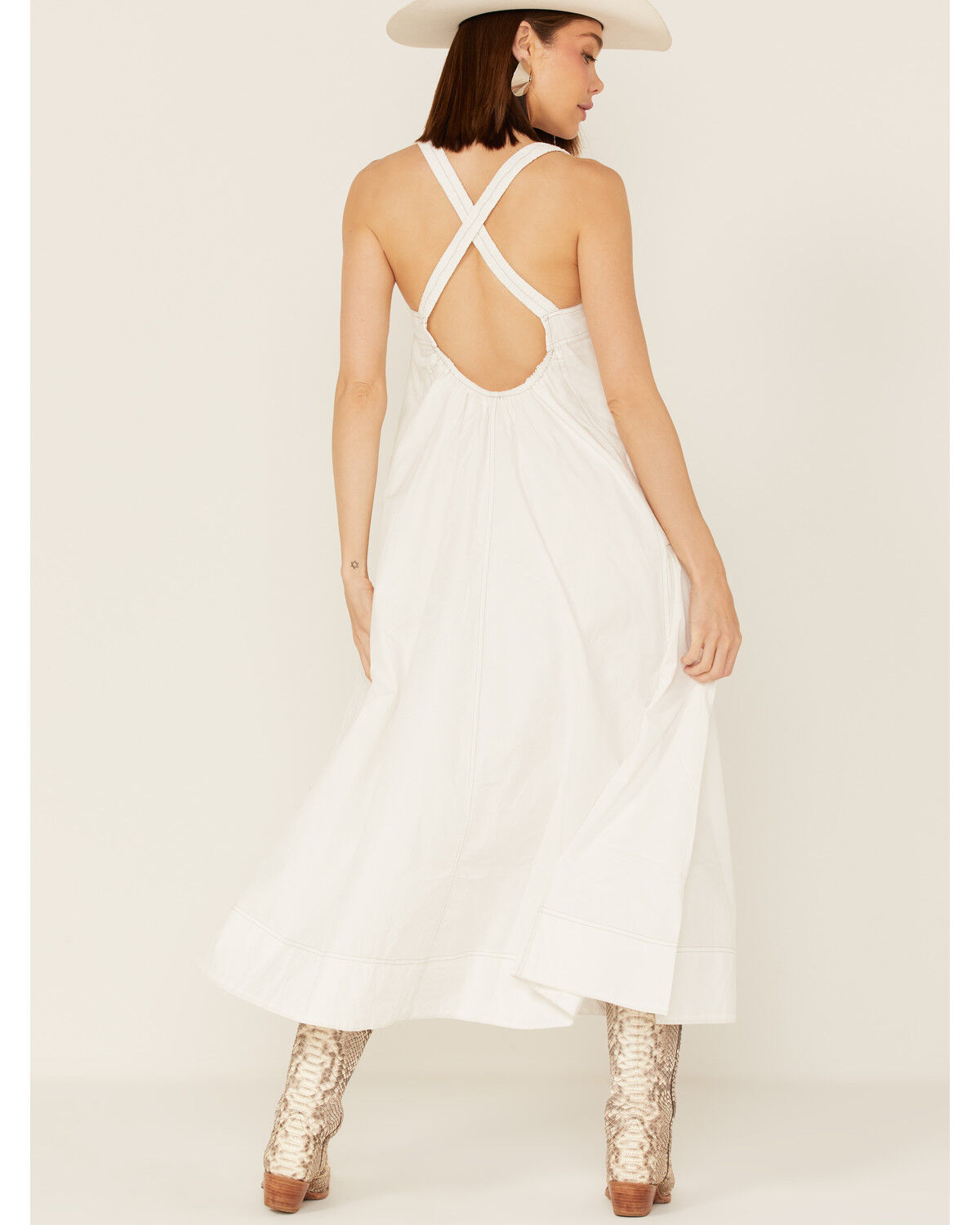 Image #4 - Free People Women's Desert Hearts Apron Midi Dress, White, hi-res