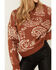 Image #3 - Very J Women's Paisley Print Sweater , Camel, hi-res