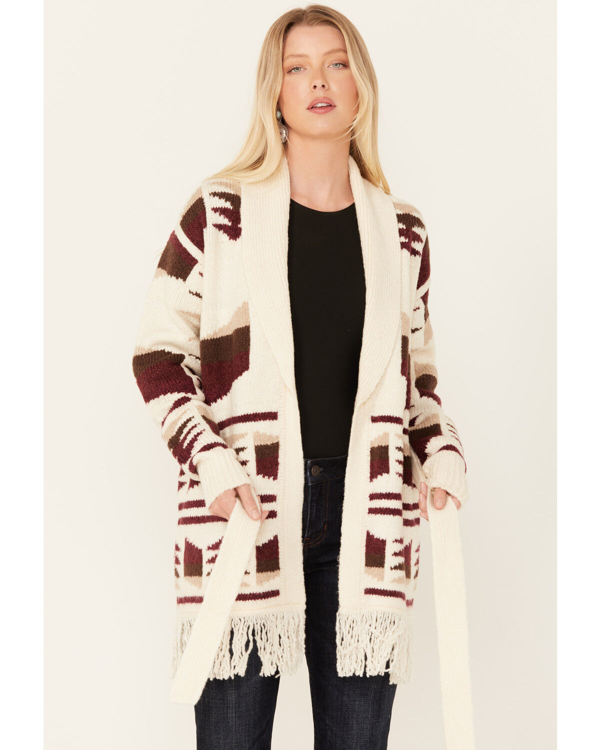 Image #3 - Idyllwind Women's Jennings Thunderbird Cardigan, Ivory, hi-res