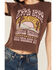 Image #3 - Cleo + Wolf Women's Auggie Short Sleeve Boxy Graphic Tee , Brown, hi-res