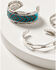 Idyllwind Women's Wesley Court Feather Turquoise Cuff Bracelet Set - 3-Piece, Silver, hi-res