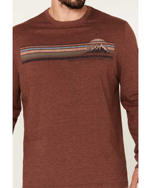 Image #3 - Brothers and Sons Men's Color Block Sunset Logo Long Sleeve T-Shirt, Burgundy, hi-res
