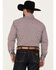 Image #4 - Rough Stock by Panhandle Men's Dobby Plaid Print Long Sleeve Pearl Snap Western Shirt, Burgundy, hi-res