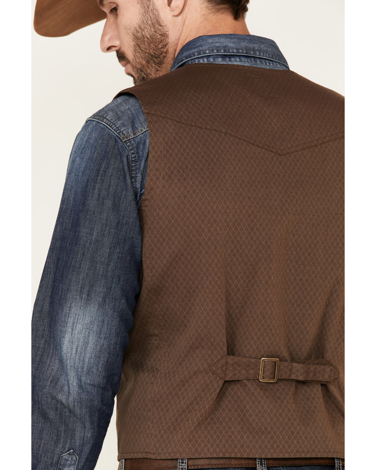 Image #5 - Moonshine Spirit Men's Seer Sucker Diamond Print Button Vest , , hi-res