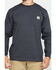 Carhartt Men's Loose Fit Heavyweight Long Sleeve Logo Pocket Work T-Shirt, Charcoal, hi-res