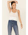 Image #1 - HYFVE Women's Ribbed Bottom Crochet Crop Cami, Cream, hi-res