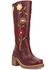 Image #1 - Dingo Women's Floral Bloom Fashion Boots - Round Toe, Burgundy, hi-res