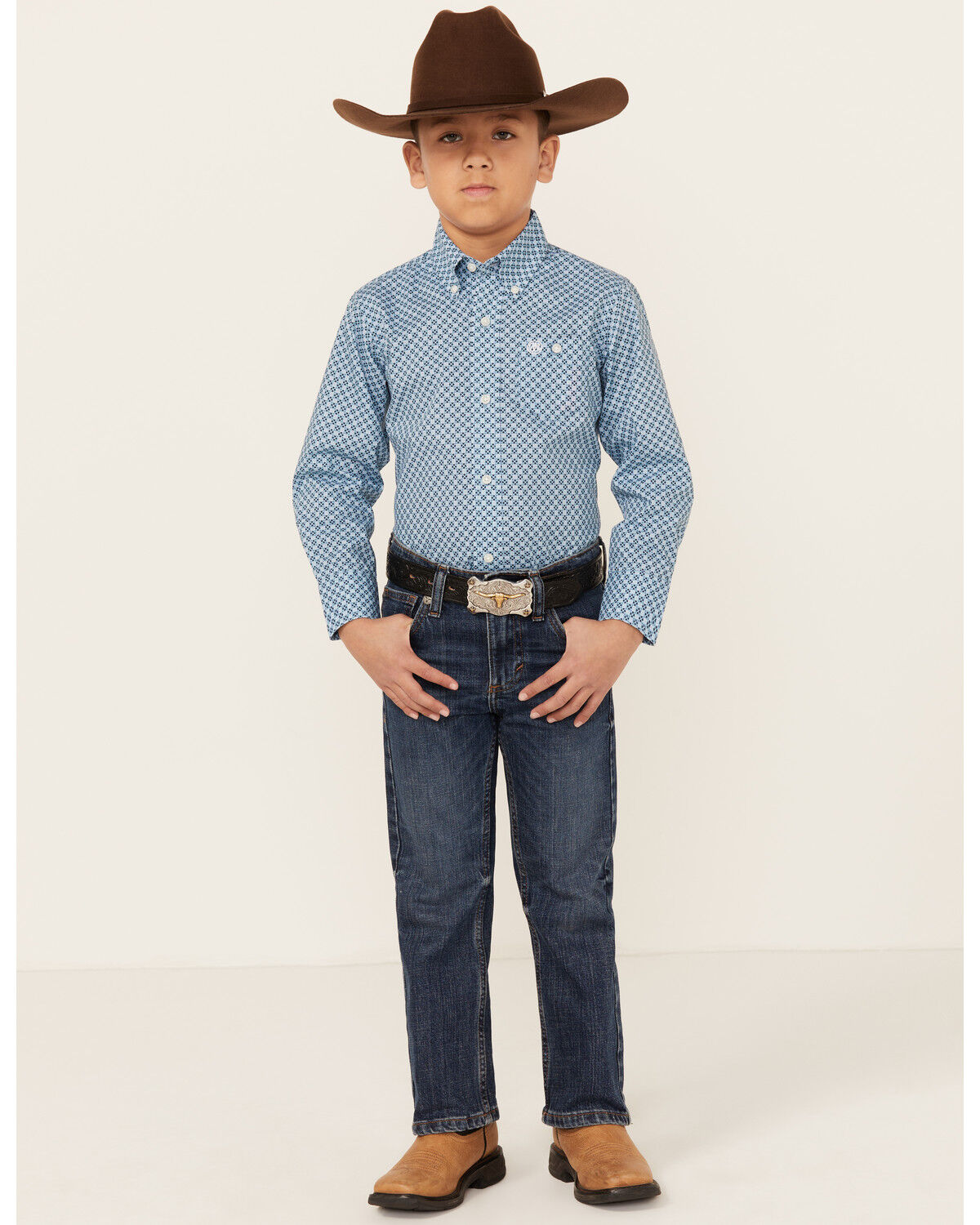 Image #1 - Wrangler 20X Little Boys' Barksdale Dark Wash Vintage Bootcut Stretch Denim Jeans, Dark Wash, hi-res
