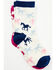 Shyanne Girls' Running Horses 2-Pack Crew Socks, Multi, hi-res