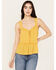 Image #1 - Trixxi Women's Swiss Dot Tank, Mustard, hi-res
