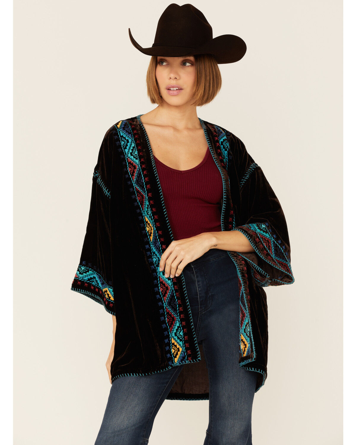 Image #1 - Tasha Polizzi Women's Baldwin Kimono Cardigan, Brown, hi-res