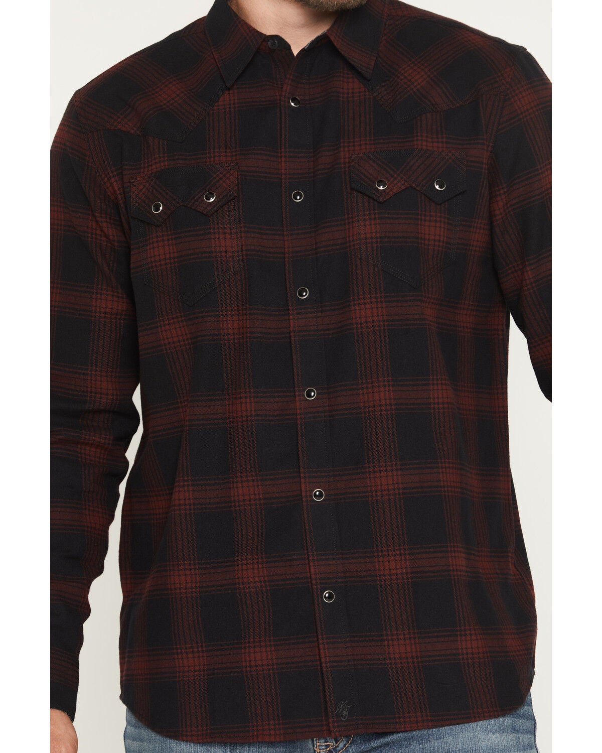 Image #3 - Moonshine Spirit&reg; Men's Hunter Plaid Print Long Sleeve Snap Flannel Shirt, Black, hi-res