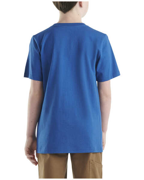 Carhartt Boys' Logo Pocket Short Sleeve T-Shirt, Medium Wash, hi-res