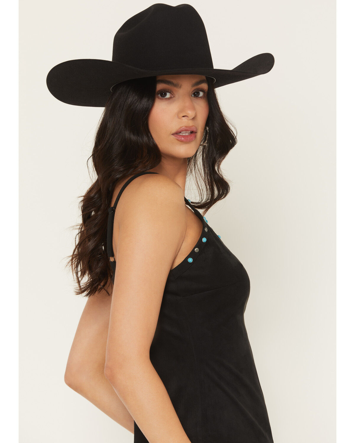 Image #2 - Idyllwind Women's Weona Studded Faux Suede Cami, Black, hi-res