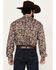 Image #4 - Stetson Men's Paisley Print Long Sleeve Pearl Snap Western Shirt, Maroon, hi-res