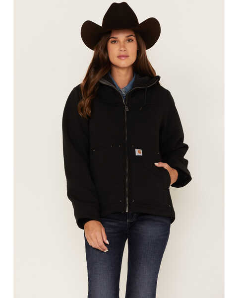 Image #1 - Carhartt Women's Super Dux Relaxed Fit Zip-Front Sherpa-Lined Work Jacket , Black, hi-res