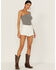 Image #1 - Shyanne Women's High Rise White Rolled Cuff Shorts, White, hi-res