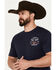 Image #2 - Cowboy Hardware Men's Cowboy Nation Short Sleeve Graphic T-Shirt, Navy, hi-res