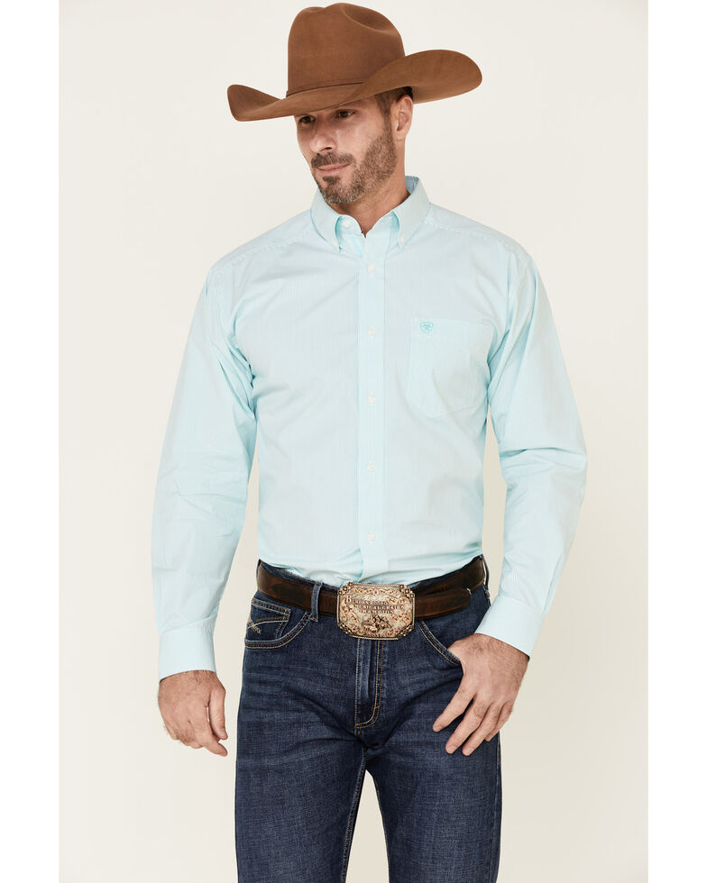 Ariat Men's Dayne Mini Striped Long Sleeve Western Shirt | Sheplers