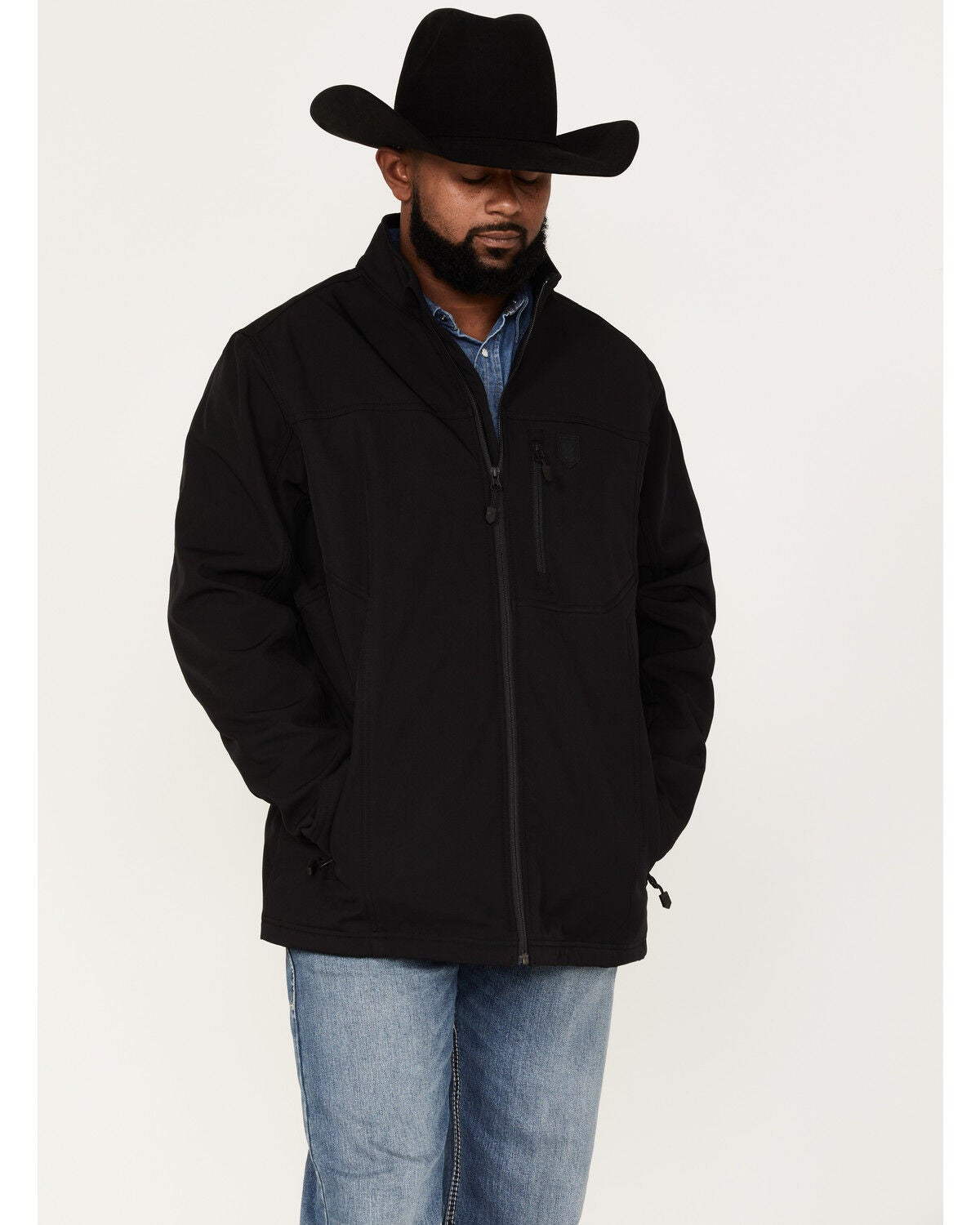 RANK 45&reg; Men's Myrtis Concealed Carry Softshell Jacket, Black, hi-res
