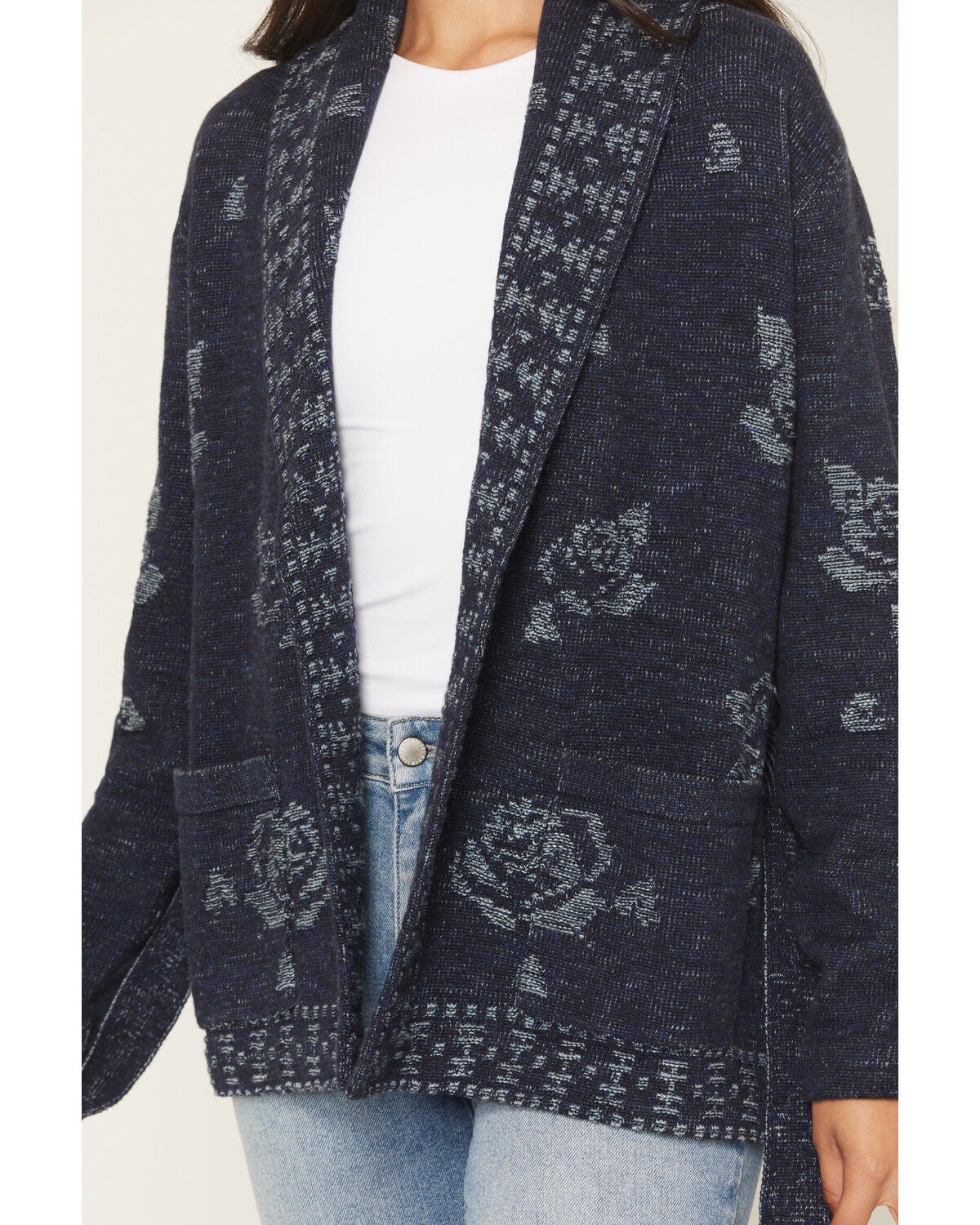 Image #5 - Idyllwind Women's Lauren Rose Cardigan Sweater, Indigo, hi-res