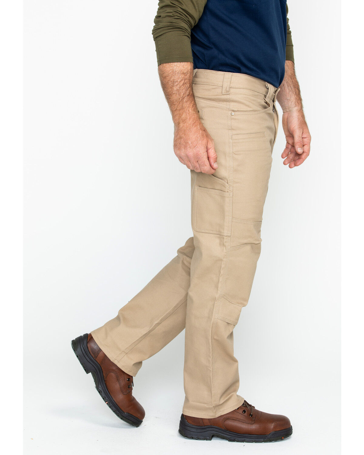 Image #4 - Hawx Men's Stretch Canvas Utility Work Pants, Beige/khaki, hi-res