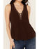 Image #3 - Idyllwind Women's Spruce Criss Cross Front Embellished Tank, Dark Brown, hi-res