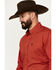 Image #2 - Cinch Men's Geo Print Long Sleeve Button-Down Stretch Western Shirt, Red, hi-res