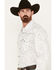 Image #2 - Cowboy Hardware Men's Roman Paisley Print Long Sleeve Western Snap Shirt, White, hi-res