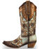 Corral Women's Flowers Overlay & Studs Western Boots - Snip Toe, Brown, hi-res