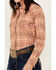 Image #3 - Rough Stock by Panhandle Women's Plaid Print Long Sleeve Snap Western Shirt , Rust Copper, hi-res