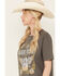 Bohemian Cowgirl Women's Nashville Guitar and Roses Short Sleeve Graphic Tee, Black, hi-res