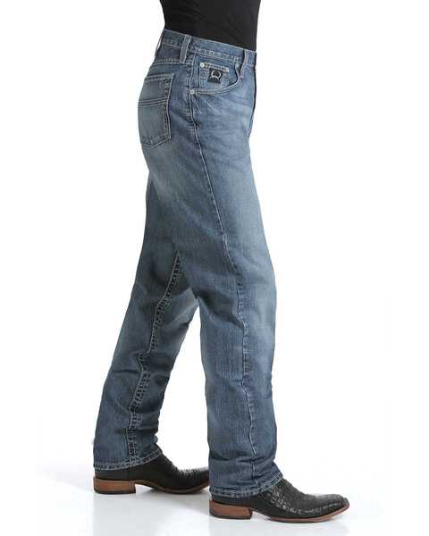 Image #3 - Cinch Men's Black Label 2.0 Medium Wash Loose Fit Tapered Denim Jeans , Indigo, hi-res