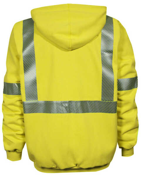 Image #2 - National Safety Apparel Men's FR Vizable Hi-Vis Zip Front Work Sweatshirt - Big , Bright Yellow, hi-res