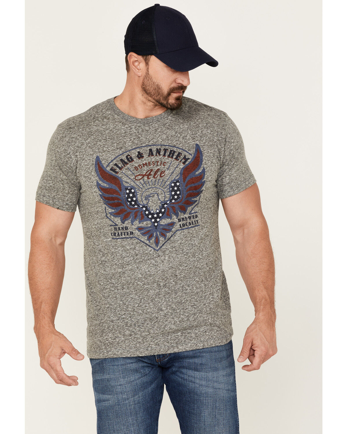 Image #1 - Flag & Anthem Men's Eagle Ale Graphic T-Shirt, Heather Grey, hi-res
