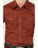 Image #3 - Wrangler Boys' Checkered Print Long Sleeve Snap Stretch Western Shirt, Rust Copper, hi-res
