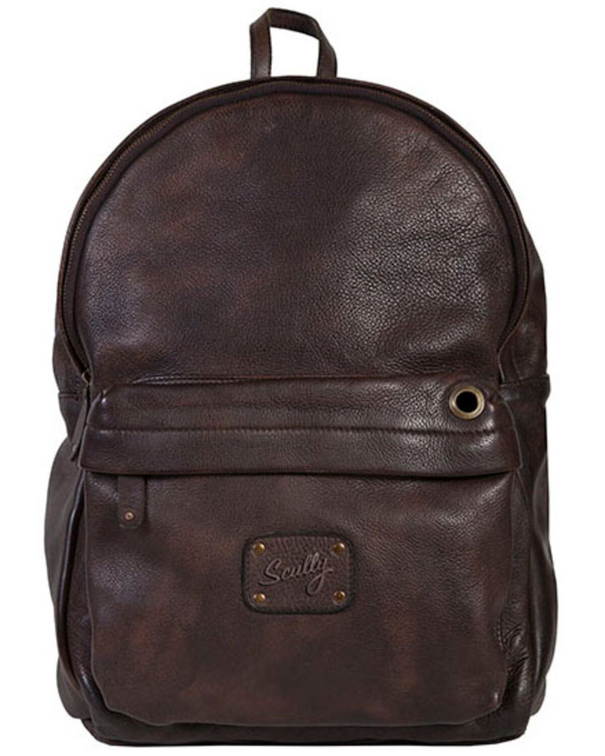 Image #1 - Scully Men's Leather Backpack, Chocolate, hi-res