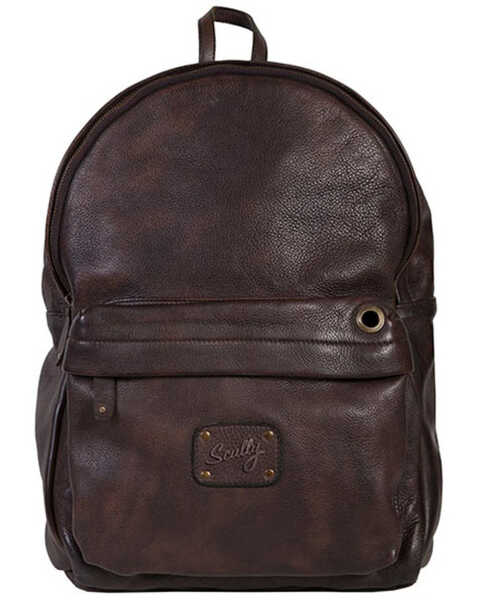 Image #1 - Scully Men's Leather Backpack , Chocolate, hi-res