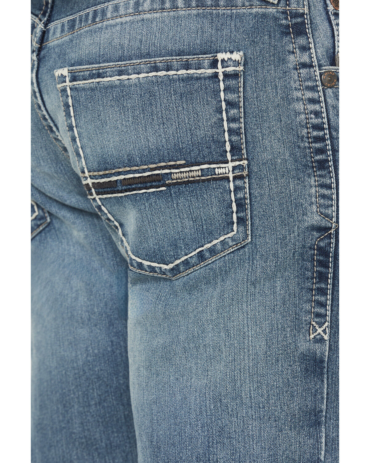 Image #4 - Ariat Men's M5 Clarence Forrest Medium Wash Straight 2X Durable Stretch Denim Jeans, Medium Wash, hi-res
