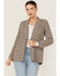 Sadie & Sage Women's Harmless Banter Plaid Print Blazer, Grey, hi-res