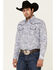 Image #1 - Rock 47 By Wrangler Men's Navy Paisley Print Long Sleeve Western Shirt, Navy, hi-res