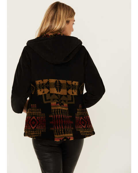 Image #4 - Pendleton Women's Blanca Corduroy Berber Hooded Fleece Jacket , Black, hi-res