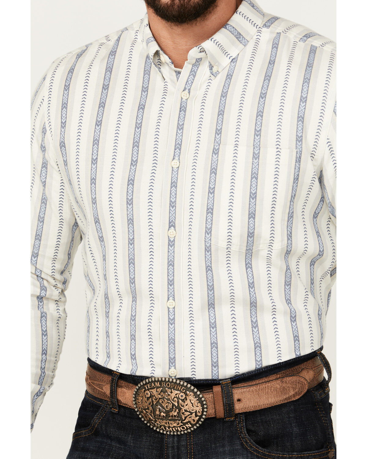 k.s⭐︎⭐︎⭐︎ Cody James Men's Southwestern Striped Print Long Sleeve