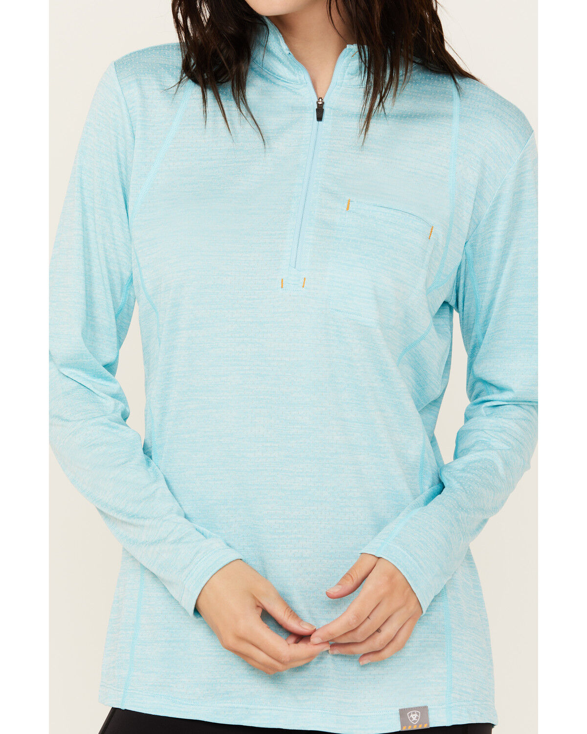 Image #3 - Ariat Women's Rebar Evolve 1/2 Zip Long Sleeve Work Shirt, Turquoise, hi-res