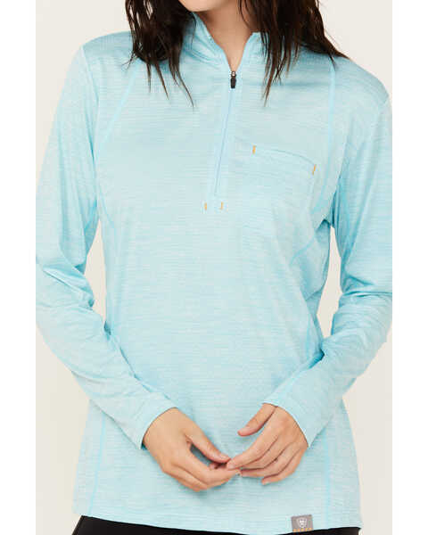 Image #3 - Ariat Women's Rebar Evolve 1/2 Zip Long Sleeve Work Shirt , Turquoise, hi-res