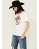 Image #2 - Rodeo Hippie Women's Long Live Cowboys Skull Short Sleeve Graphic Tee, Cream, hi-res