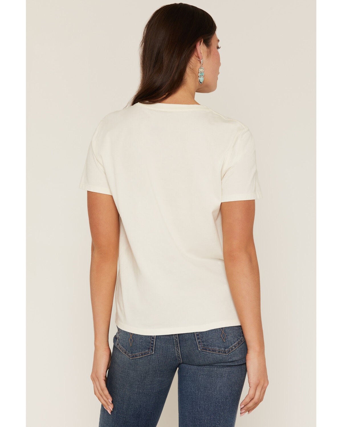 Image #4 - Rock & Roll Denim Women's Darlin Short Sleeve Graphic Tee, Cream, hi-res