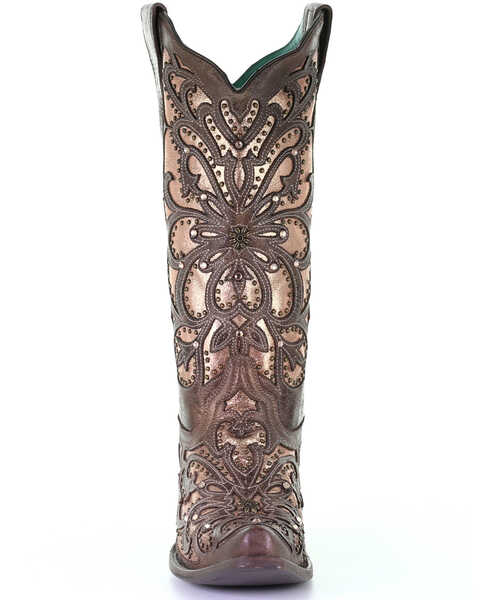 Image #5 - Corral Women's Metallic Inlay Western Boots - Snip Toe, Brown, hi-res